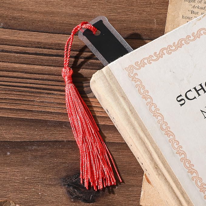 Halloween Horror Bookmarks Gifts - 8 Pcs Blood Knife Bookmark for Crime Books Lovers Spooky Novelty Book Markers with Red Tassels Gothic Reading Accessories Birthday Holiday Gift