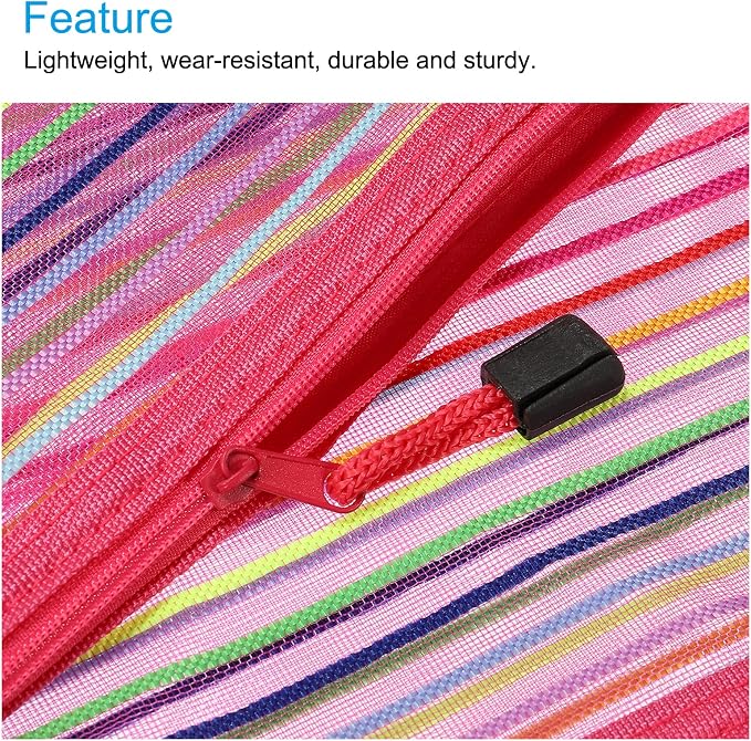 MECCANIXITY Mesh Zipper Pouches, A5 Colorful Pencil Case Document File Bags Storage Organizer for Office Supply Travel Accessory, Rose Red Pack of 6
