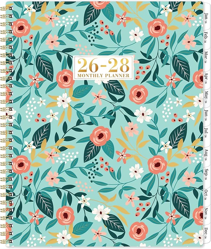 2026-2028 Monthly Planner/Calendar - JAN. 2026 - DEC. 2028, 9" × 11", 3 Year Monthly Planner 2026-2028, Large 36-Month Calendar with Tab, Back Pocket, Twin-Wire Binding, Premium Paper, Note Page