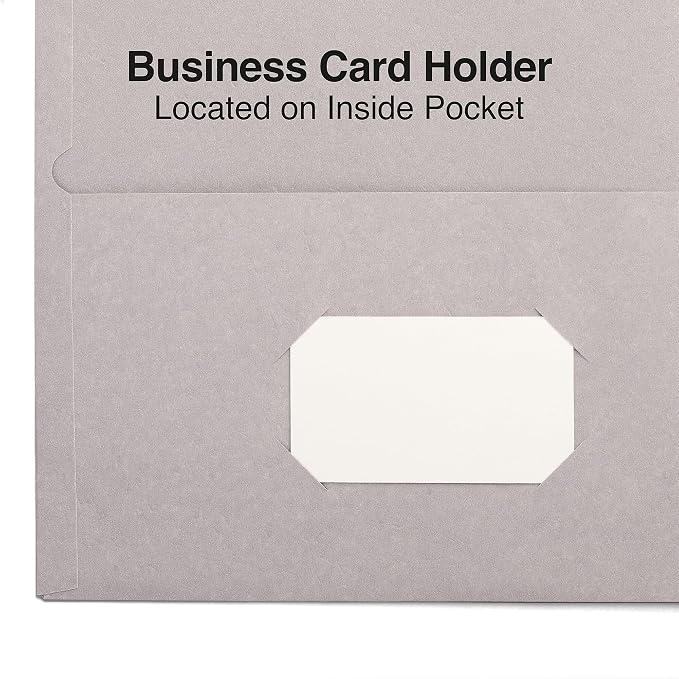 Staples 2-Pocket Paper Folder, Gray – Letter Size School & Office Folder for Documents and Reports