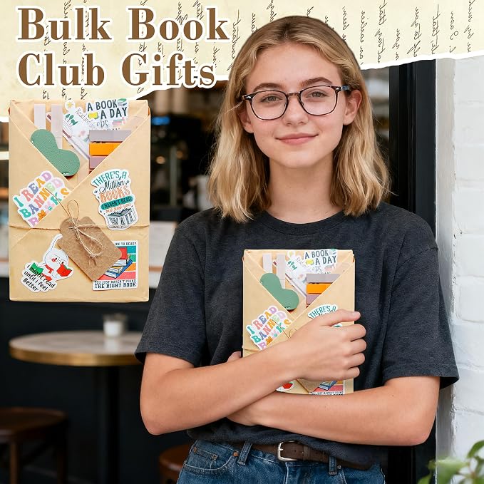 J6&H6 6 Set Blind Date with a Book Gift excluding Books,Gift Set Including Wax Seal Stickers, Index,Stickers,Kraft Paper Labels,Highlighters,Kraft Paper Perfect for Literary Gifts (Ordinary)