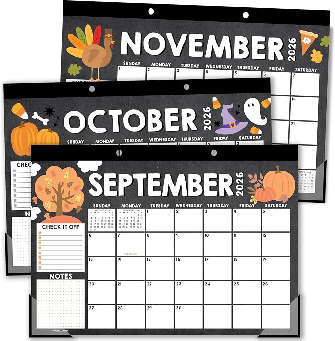 Hadley Designs Large Teacher Desk Calendar 2026-2027 - Desktop Calendar 2026, 18-Month Desk Calendars for Home, Office & Classroom, Cute Classroom Must Haves, Teacher Appreciation Gifts
