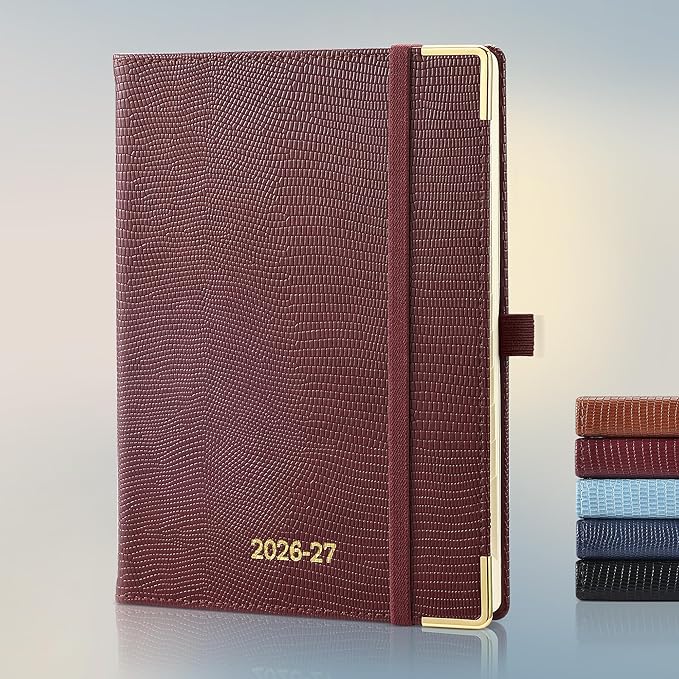 Planner 2026-2027 Weekly & Monthly Planner, 18 Month Academic Calendar July 2026 – Dec 2027, Horizontal Layout with Monthly Tabs, Hardcover Business Agenda Organizer, Burgundy