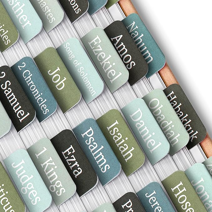 Mr. Pen- Bible Tabs, 75 Tabs, Frozen Lake Theme, Green Laminated Bible Tabs for Women and Men, Bible Tabs for Study Bible, Large Print Bible Index Tabs, Bible Book Tabs, Bible Labels Tabs