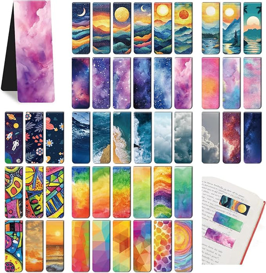 96Pack Magnetic Bookmarks for Reading Women Men Teacher Book Lovers Gifts, Bookmarks Bulk Personalized Bookmark Magnet Bookmark Clips Cute Pretty Funny Book Markers (multi-colored-01)