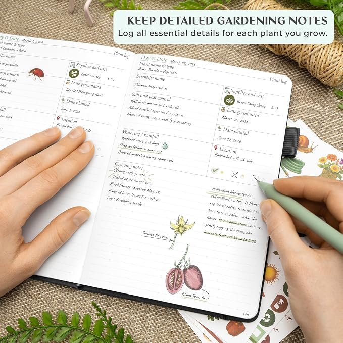 Legend Gardening Journal – 5-Year Garden Journal Planner & Log Book with Gardening Calendar & Plant Logs – Hardcover Garden Planner (Black)