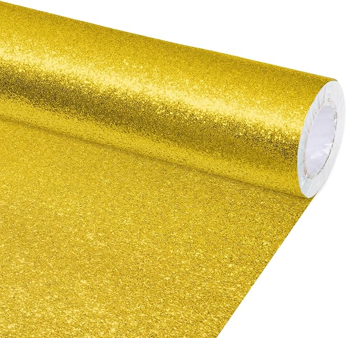 gisgfim 16" x20ft Glitter Bulletin Board Paper Roll Sparkle Color Bulletin Board Background Poster Paper Non Fading Gift Wrapping DIY Art Crafts for Office Classroom Decoration, Lemon Yellow