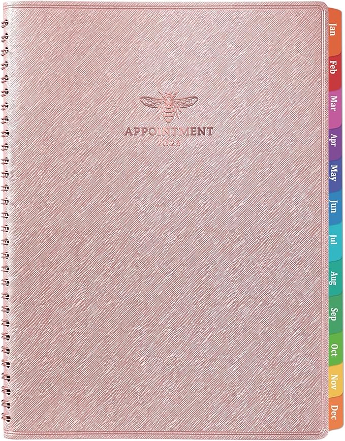 2026 Appointment Book/Planner - Appointment Planner 2026, Jan. 2026 - Dec. 2026, 11" x 9", 26 Daily Hourly Planner with 15-Minute Interval, Colorful Tabs - Rose Gold