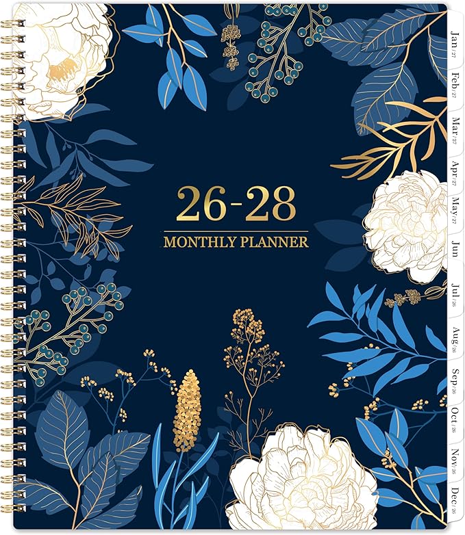 2026-2028 Monthly Planner - 2 Year Monthly Planner/Calendar 2026-2028, July 2026 - June 2028, 11" x 9", 24 Monthly Planner with Tabs, Back Pocket, Holidays, Twin-Wire Binding, Note Pages