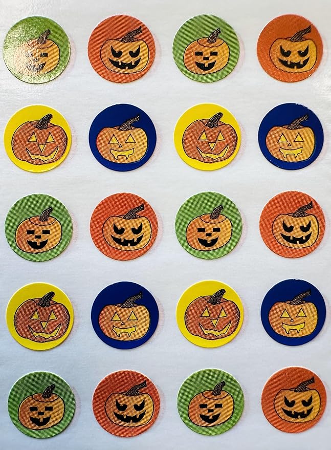 1152 Pcs Halloween Incentive Sticker Set 3/8in Diameter Self-Adhesive Cute Multicolor Stickers Trick Treat Holiday Spooky Crafts Decorations Reward Behavior Chart Teacher Classroom Supplies USA Made
