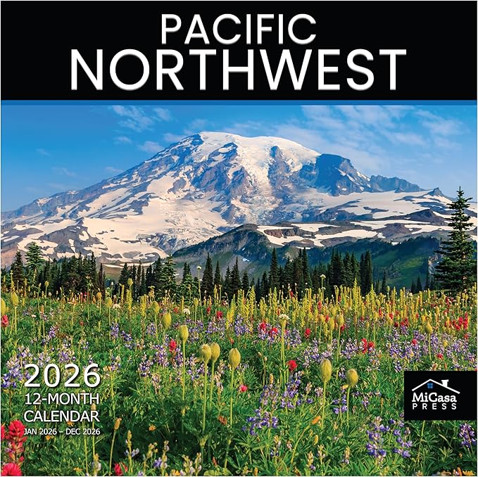 MICASA PRESS Pacific Northwest 2026 Wall Calendar 12 Month | 12" x 24" Open | Thick & Sturdy Paper | Holiday Gift | Oregon Coast Travel Calendar 2026