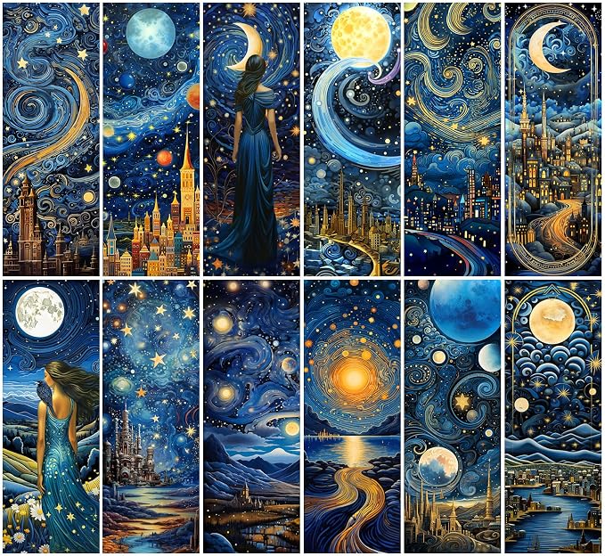 Anseal 60 PCS Celestial Bookmark, Bookmarks for Book Lovers, Bulk Bookmarks for Men, Unique Book Mark for Reading for Boys, Girls, Students, Classroom Gifts, School Prize, Reading Present