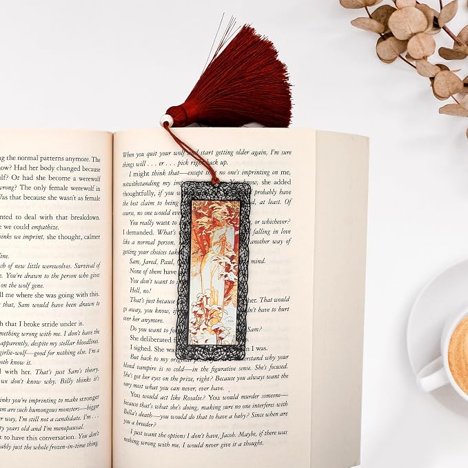 BLBMH Metal Bookmarks for Women Alphonse Mucha Birthday Christmas Gifts Unique Mother's Day Teacher Appreciation Gifts for Book Lovers Friends Readers - Winter