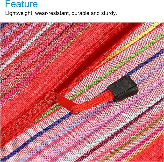 MECCANIXITY Mesh Zipper Pouches, A5 Colorful Pencil Case Document File Bags Storage Organizer for Office Supply Travel Accessory, Red Pack of 6