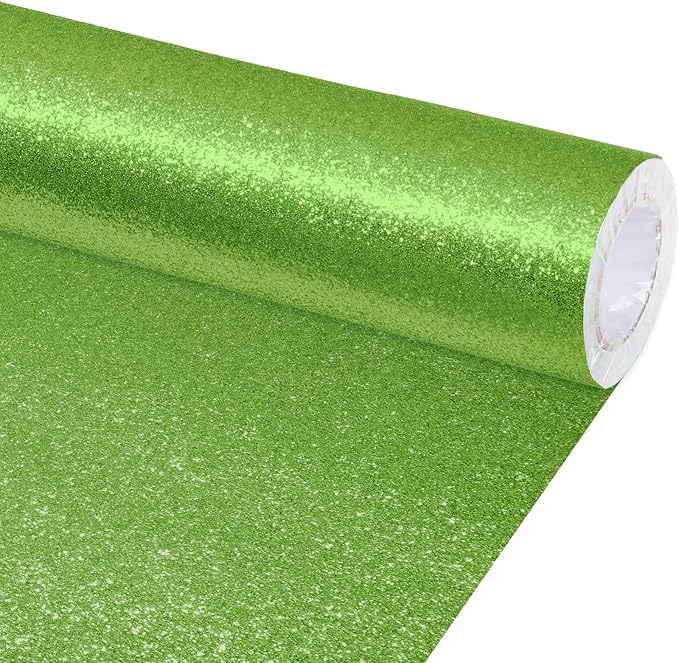 gisgfim 16" x20ft Glitter Bulletin Board Paper Roll Sparkle Color Bulletin Board Background Poster Paper Non Fading Gift Wrapping DIY Art Crafts for Office Classroom Decoration, Sage Green