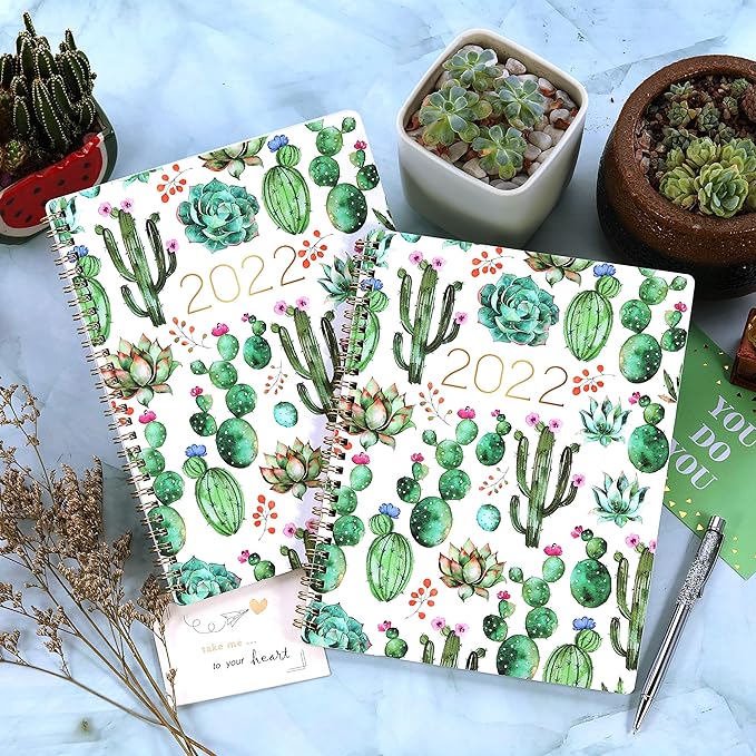 2022 Planner - Jan 2022 - Dec 2022, Weekly & Monthly Planner with Flexible Cover, 6.25" x 8.3", Strong Twin - Wire Binding, Round Corner, Improving Your Time Management Skill