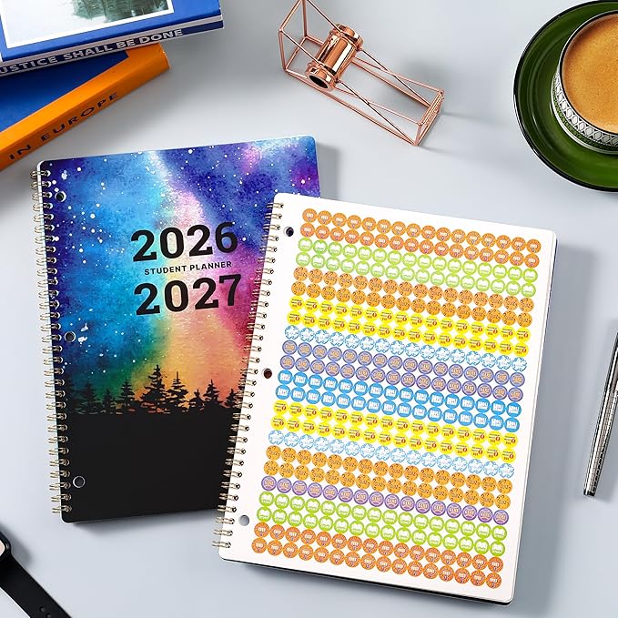 Student Planner 2026-2027 - School Planner 2026-2027, August 2026 - June 2027, 8.5" x 11", Monthly and Weekly Calendar for Middle or High School