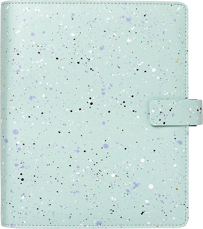 Filofax Expressions Organizer, A5 Size, Mint - Leather-Look, Gold Foil Accents, Six Rings, Week-to-View Calendar Diary, Multilingual, 2025 (C028737-25)