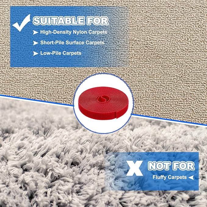 PATIKIL Carpet Marker Strips 0.8 Inch x 16.4 Ft, 2 Roll Floor Markers Nylon Strip Floor Marking Tape for Classroom Rug Teacher Supplies, Red