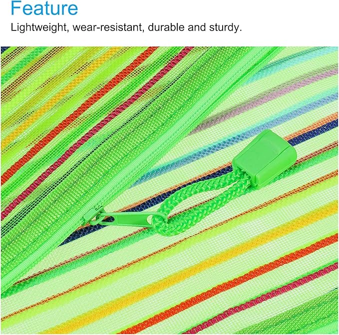 MECCANIXITY Mesh Zipper Pouches, B6 Colorful Pencil Case Document File Bags Storage Organizer for Office Supply Travel Accessory, Green Pack of 6