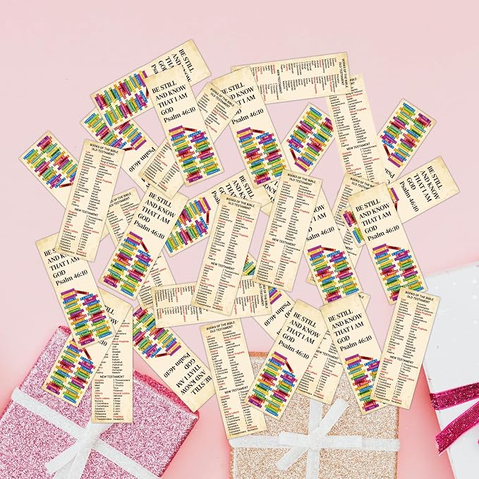 Bible Bookmarks Religious Valentines Christian Books of Bible Bible Verse Prayer Scripture Reading Jesus Loves You Bookmarks Gospel Tracts for Sunday School Office (Books of The Bible, 120)