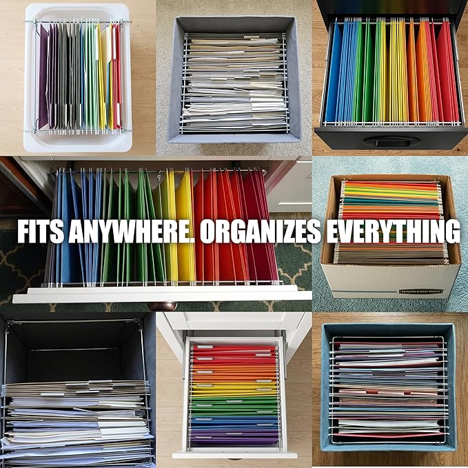 Officemate Plastic Hanging File Frame, 24-27, Letter and Legal Size, 1 Set (91970)
