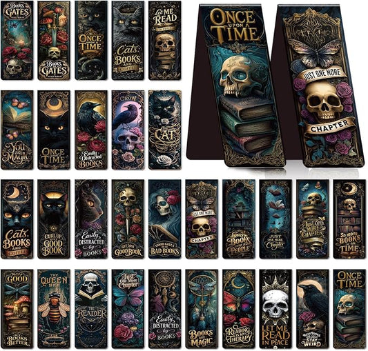 Dark Romance Magnetic Bookmark Gifts - Wxiben 30 Pcs Dark Fantasy Magnet Book Markers for Reading Gothic Tarot Cards Bookmarks Magnetic Page Clips Gifts for Book Lovers Women Men Students Teacher