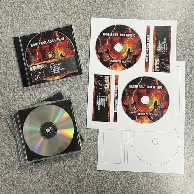 CD/DVD Label Full Face | Qty 100 Disc, 100 Spine | 50 Sheets Total | Permanent White Matte | Inkjet & Laser Compatible | Memorex Small Center Style | Easy to Peel | Made in USA | Blank Label