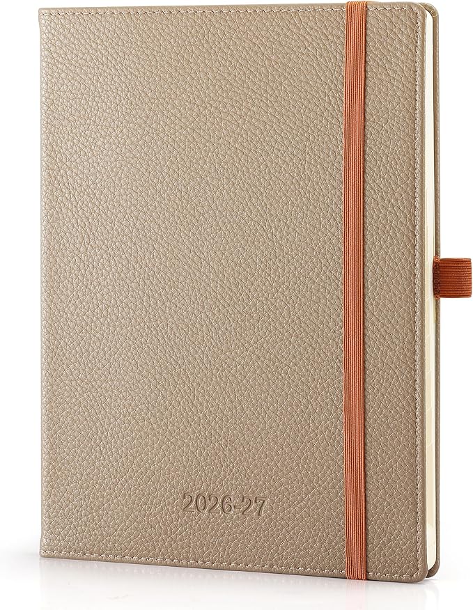Weekly Planner 2026-2027 A5 (6.5" x 8.5") 12 Months (Jul'26 - Jun'27) Weekly & Monthly Planner with Month Tabs & Inner Pocket, Expenses/Note Pages, PU Leather Brown