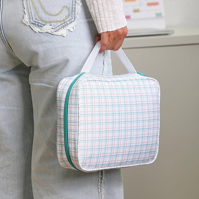 Mr. Pen- Bible Cover Case, Carrying Book Case with Durable Handle, Bible Protective Church Bag for Men & Women, Christian Gifts, Plaid Pattern, Mothers Day Gift