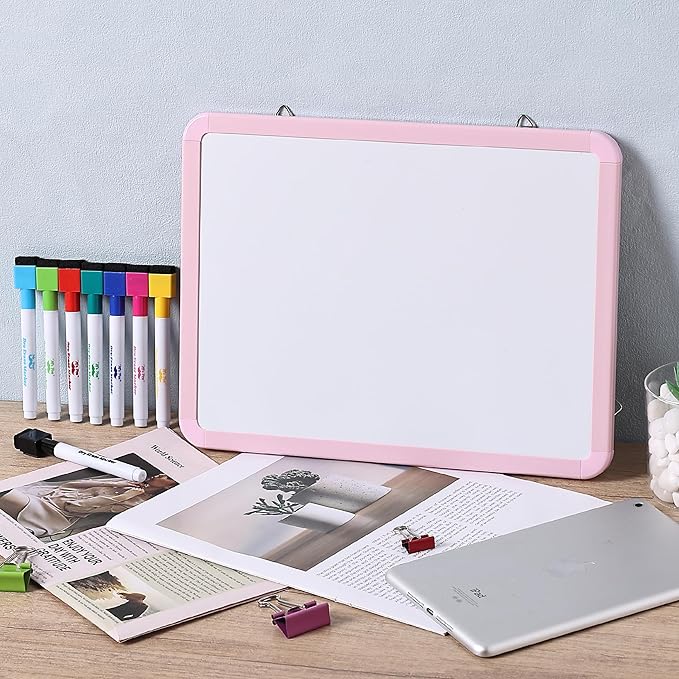 Mr. Pen- Small Dry Erase Board, 12.5x9.5 Inches, Whiteboard with 8 Fine Point Dry Erase Markers and 2 Board Magnets, Magnetic Small White Board for Students, Home, Office and Classroom