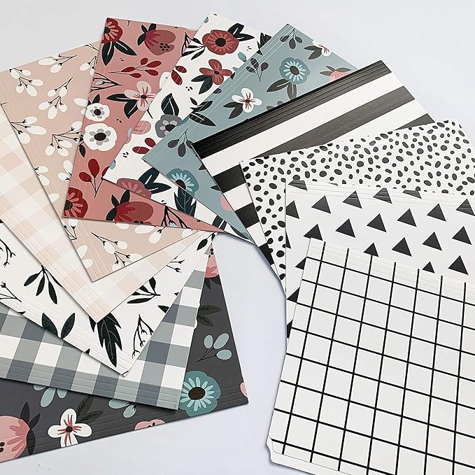 Cute File Folders, Set of 12 3-Tab Letter Size Decorative File Folders Boho Colored Manilla 8.5 x 11 Filing – Pretty Designer Home Office School Supplies (Tranquilty)