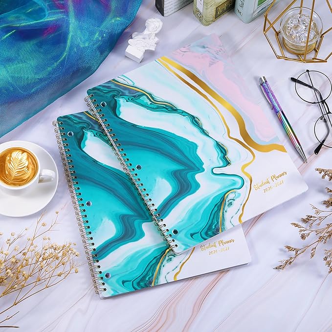 Student Planner 2026-2027 - School Planner 2026-2027 with Stickers, July 2026 - June 2027, 8.5" x 11", Academic Planner & Weekly Planners/Agenda, Thick Paper + Holidays + 3-Hole Punched + Twin-Wire - Sea Blue