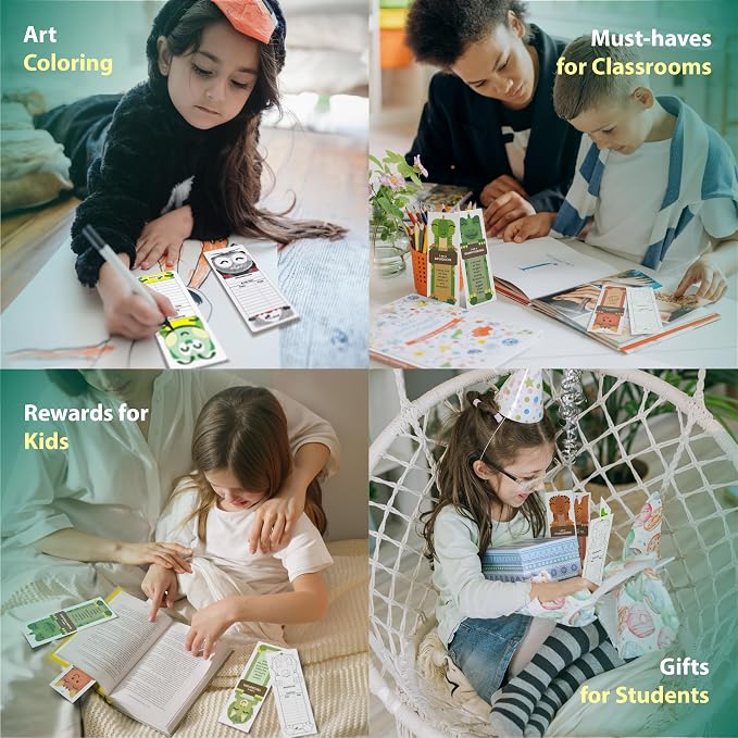 Fun Bookmarks in Bulk for Kids - 100 Pack Kids Book Mark for Reading, Gifts for Students from Teachers, Bookmarks for Boys, Girls, Classrooms Rewards, Reading Incentives