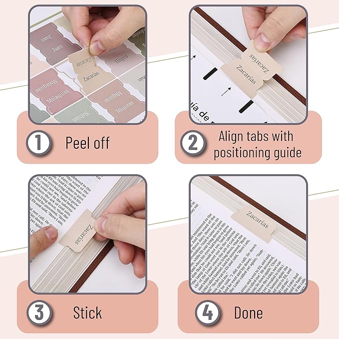 Mr. Pen- Spanish Bible Tabs, 75 pcs, Boho Theme, Laminated Bible Tabs for Women and Men