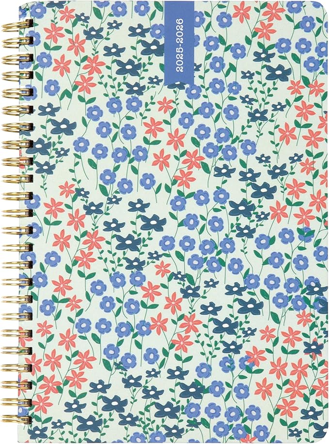 Letts of London® Spring Valley Academic Weekly/Monthly Planner, 18 Months, July 2025 to December 2026, Week-to-View, Wiro Binding, Multilingual, A5 Size, 8.25" x 5.875", Mint (C031799-26)
