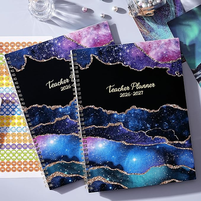 Teacher Planner 2026-2027, Lesson Plan Book 2026-2027, JUL 2026 - JUN 2027, Teacher Lesson Plan Book, School Schedules Academic Planner, 8.5" x 11", Colorful Monthly Tabs, Back Pocket