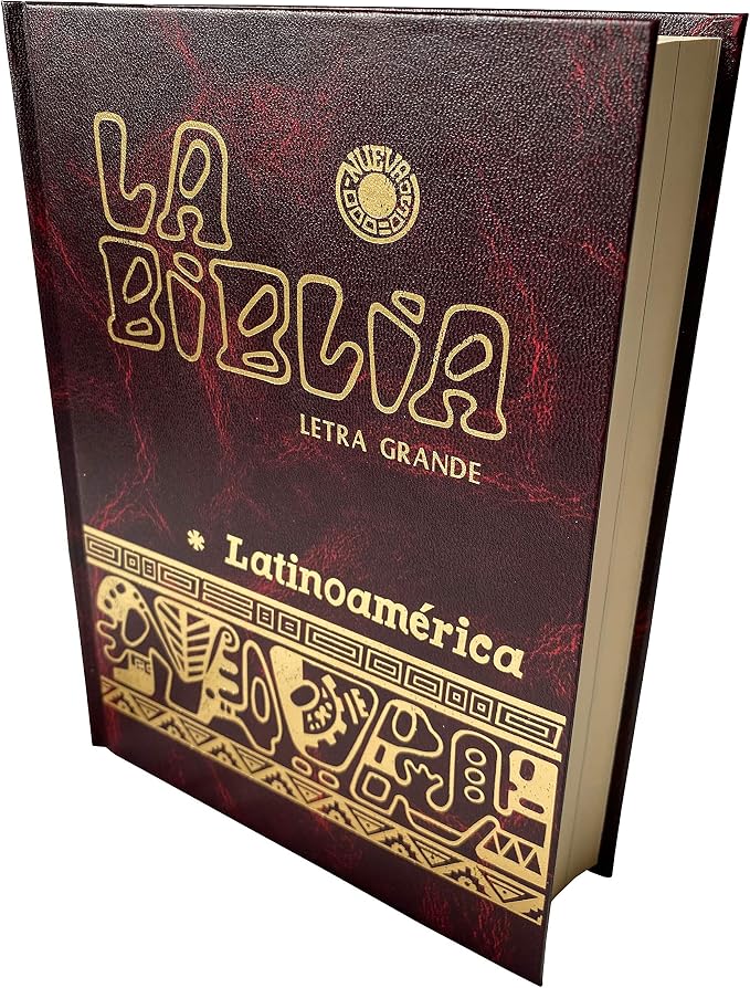 La Biblia Catolica Latinoamericana Letra Grande Edicion Cartone en Español con Señalador Biblico - The Latin American Catholic Bible Spanish Edition with Bookmarks (Red)