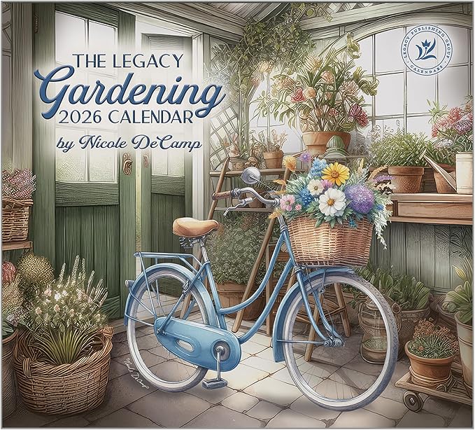 Legacy Publishing Group 2026 Wall Calendar 12-Month Schedule Organizer 12 x 13 Inch Paper With Brass Grommet Gardening