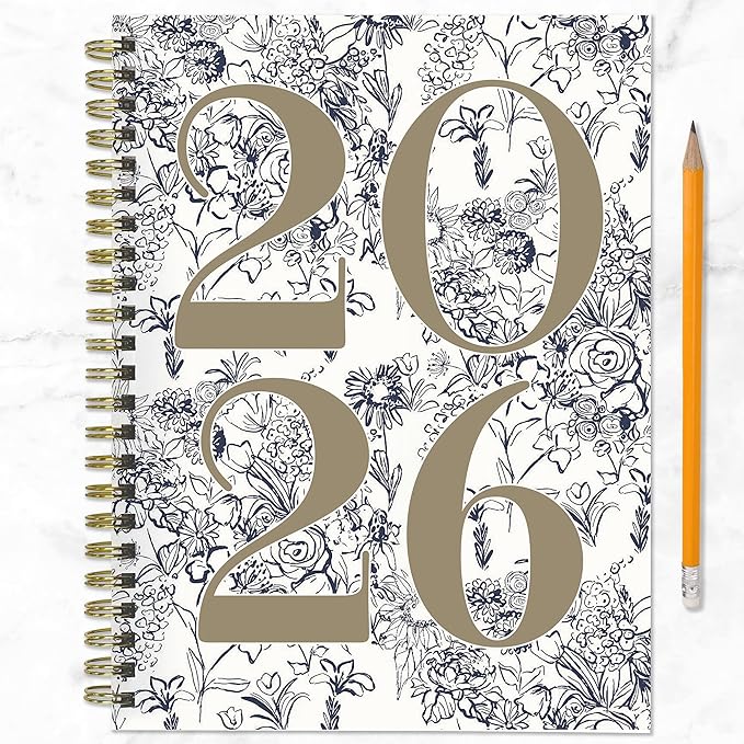 TF Publishing 2026 La Campagne Year Medium Weekly Monthly Planner with 12-Month Calendar Grid, Notes, and Priorities Section - Weekly Schedule Planner with Habit Tracker and Stickers - 6.5in x 8in