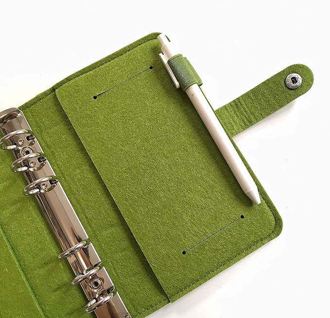 A5 Felt Binder, Deep Olive Green