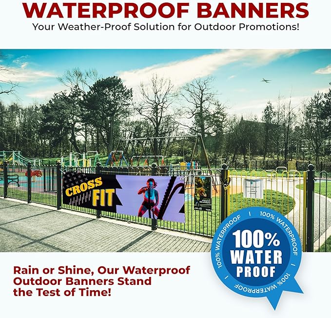 Crosss Fit Large Banners and Signs for Outdoor by Mavis Printing-Polyester Banner with 4 Holes for Easy Hang Indoor & Outdoor|4x1 Feet HD Print Sign to Promote Church| Made in USA