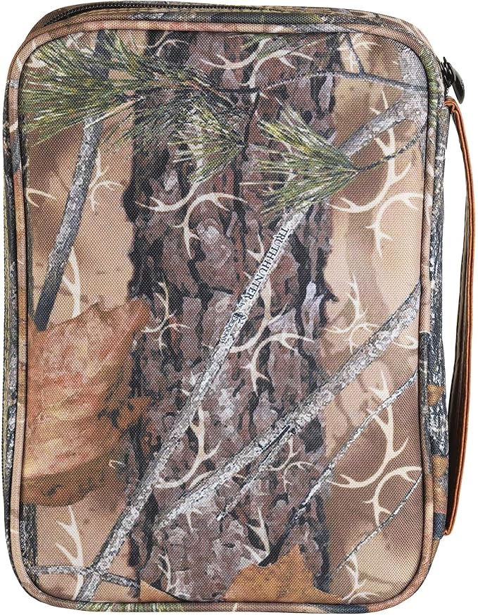 Dicksons Camo Hunters Prayer Brown Large Canvas Zippered Bible Cover with Handle