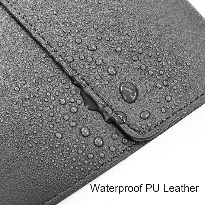 VANRA 1 Piece PU Leather File Folder Vertical A4 Document Holder File Envelope Waterproof Leather Portfolio Case Filing File Organizer for Letter Size with Magnetic Button Closure (Grey)