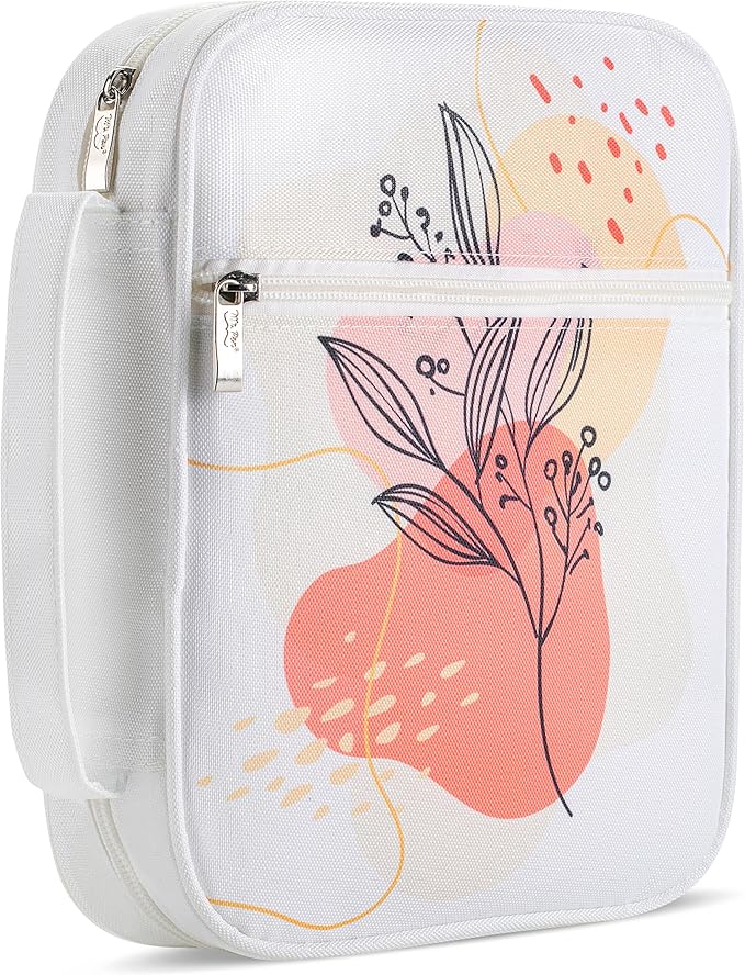 Mr. Pen- Bible Cover Case, Carrying Book Case with Durable Handle and Zippered Pocket, Bible Protective Church Bag for Men & Women, Christian Gifts, Blush Bloom