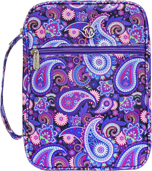 G-LEAF Bible Cover Case/Book Cover, Bible Case for Women Girls, Bible Cover Bags Floral Pattern With Handle Fits for Standard Size Bible, 9.5x6.7x2.5 In