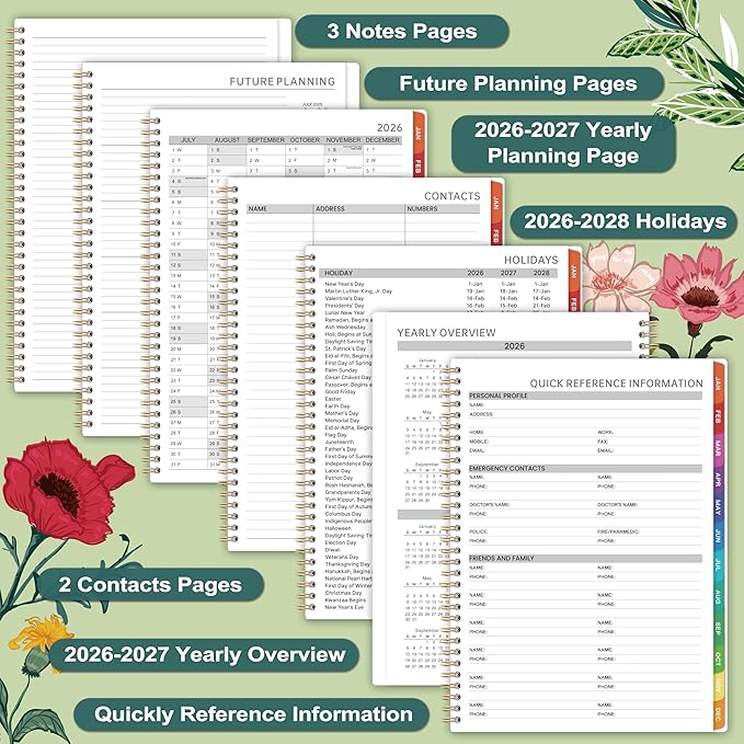 2026 Appointment Book/Planner - 2026 Daily Hourly Planner, Jan 2026 - Dec 2026, Weekly Appointment Book, 8.5" x 11", 30-Minute Interval, Lay-Flat, Tabs, Ample Space with Notes ＆ To-Do Lists