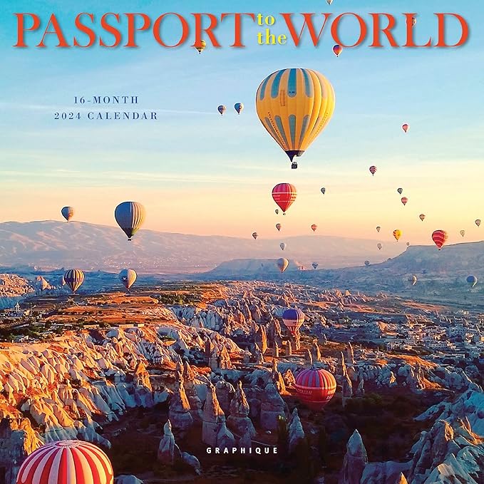 Graphique 2024 Passport to the World Mini Wall Calendar | 7” x 7” | Thick Paper | Home & Office Organizer | Large Monthly Grid | 3 Languages & Marked Holidays | 4 Month Preview Page for 2025