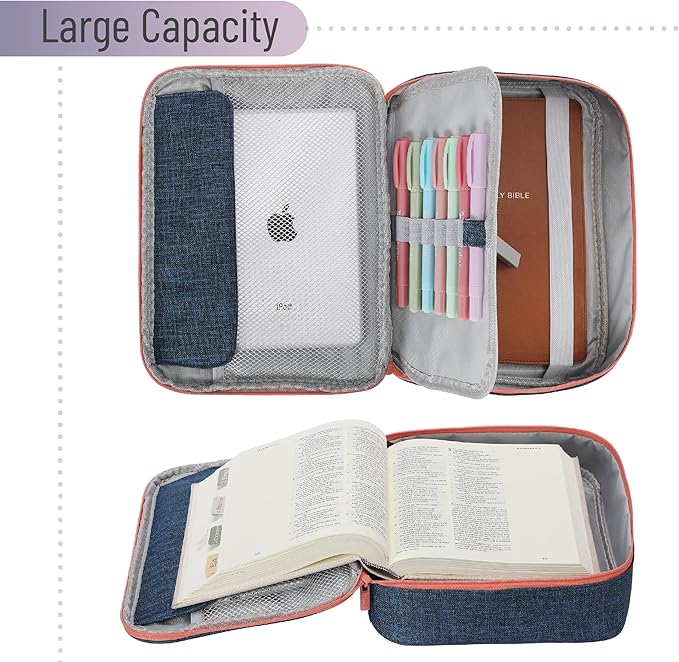 Mr. Pen- Bible Cover Case, Carrying Book Case with Durable Handle, Bible Protective Church Bag for Men & Women, Christian Gifts, Blue
