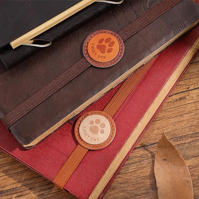 2PCS Vintage Elastic Leather Bookmark for Women, Elastic Bands Leather Book Marks, PU Bookmarks Planner Accessories, for Book Lover, Reader, Hardcover Journals, Notebooks, Planners, Binders